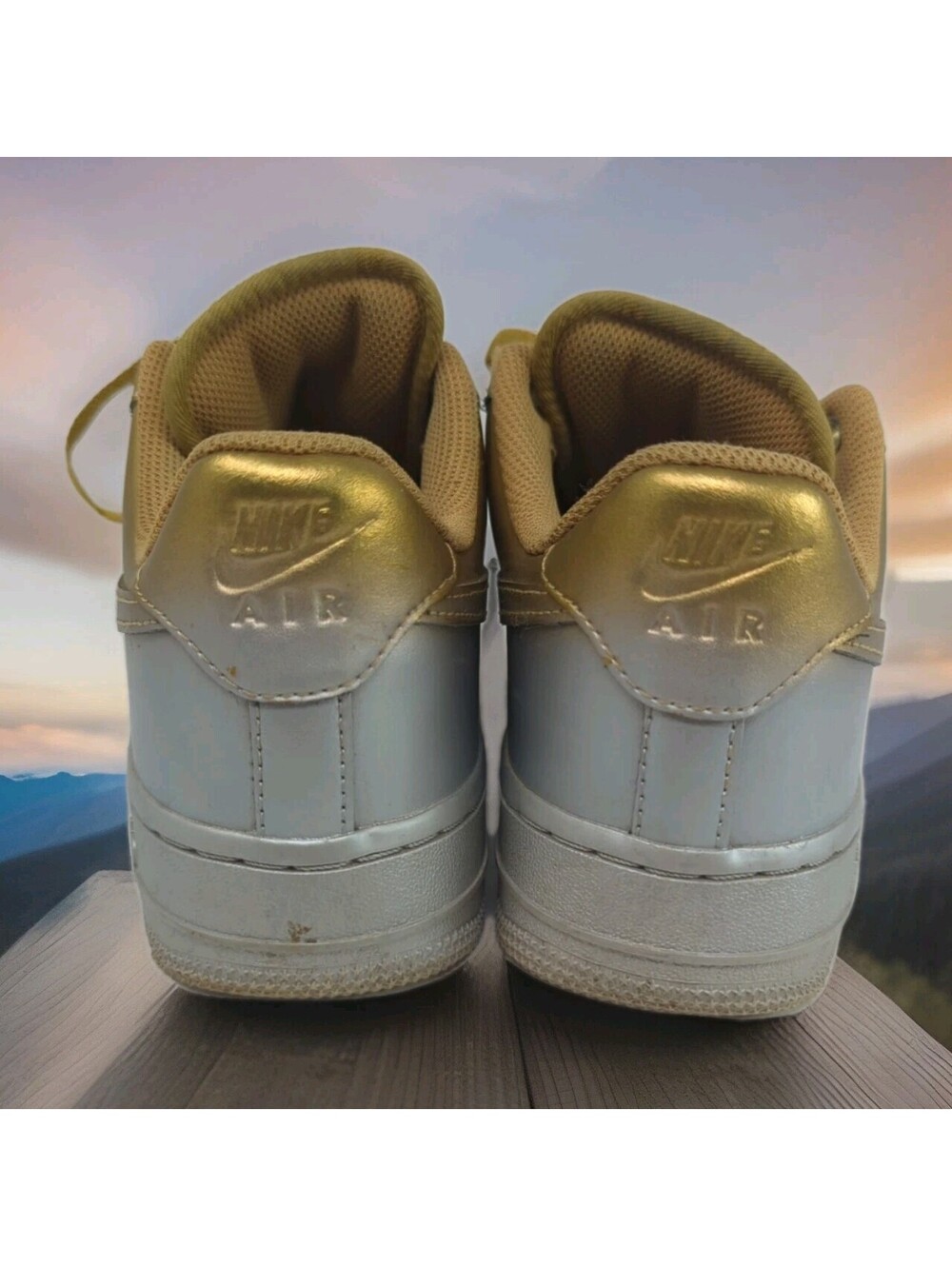 Nike Air Force 1 AF1 Low Lux Metallic Gold Silver Platinum Gradiant Women 6 36.5 - Picture 9 of 14